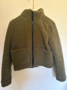 Noisy May Olive Teddy Sherpa Jacket